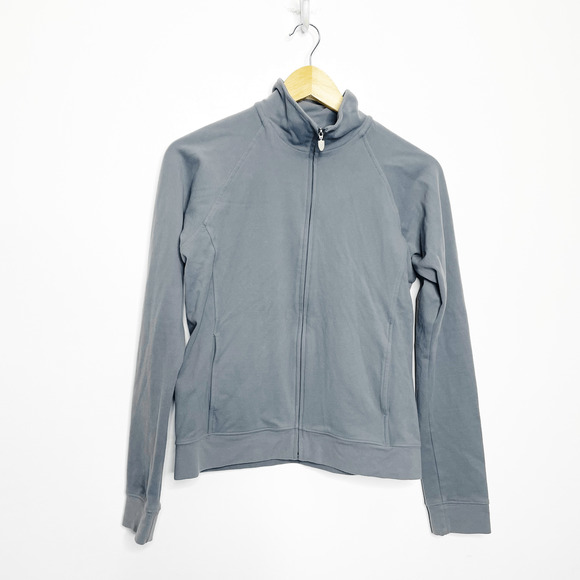 BEYOND YOGA x FILA On The Go Mock Neck Jacket gray full zip women's medium M - Picture 2 of 7